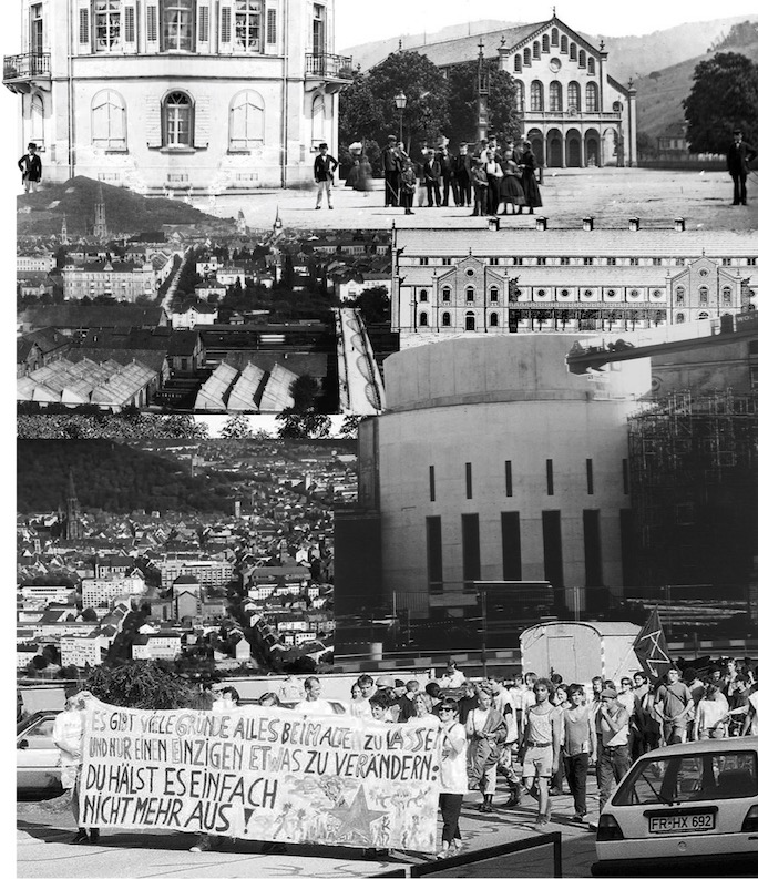 Collage aus historischen Bildern und Dokumenten zum Konzerthaus.