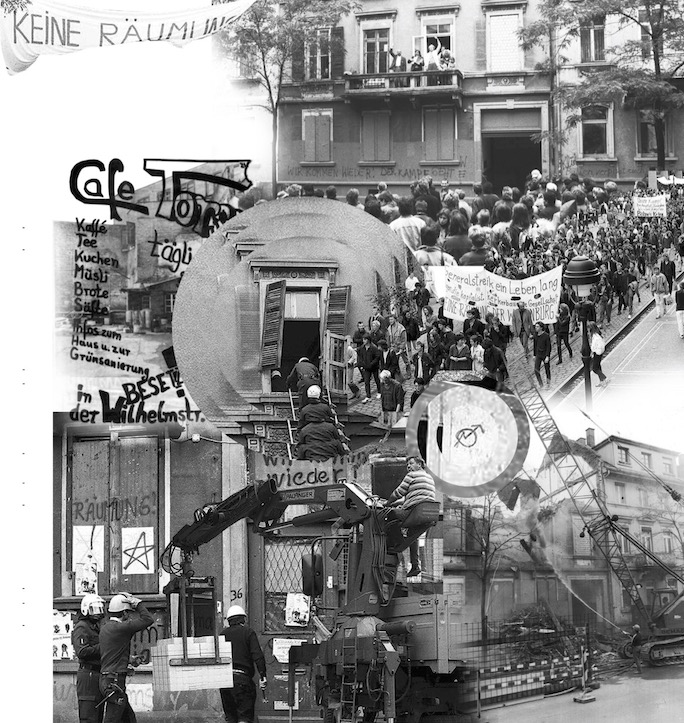 Collage aus historischen Bildern und Dokumenten zum Wilhelmstarße 36.
